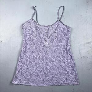 Soft Sensations 80s VTG Women's Lace Trim Satin Mini Slip Lingerie Dress Purple